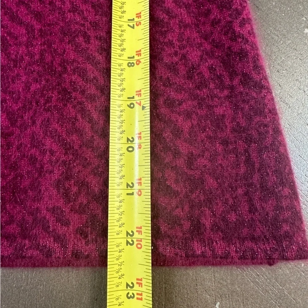 Magenta Lambs Wool Angora Sleeveless Turtleneck Sweater Purple Shimmer Size S - Picture 13 of 14